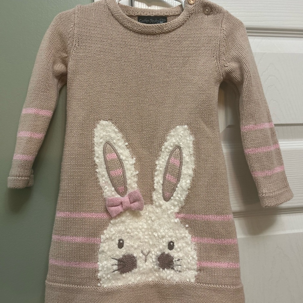 Cynthia Rowley Tan Knit Dress with Bunny Design